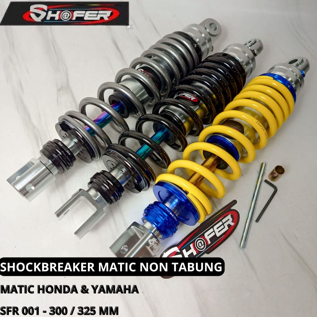 Shock Belakang Shockbreaker Shafer Matic Non Tabung Klik Rebound Fungsi Ukuran 300mm 325mm Original 