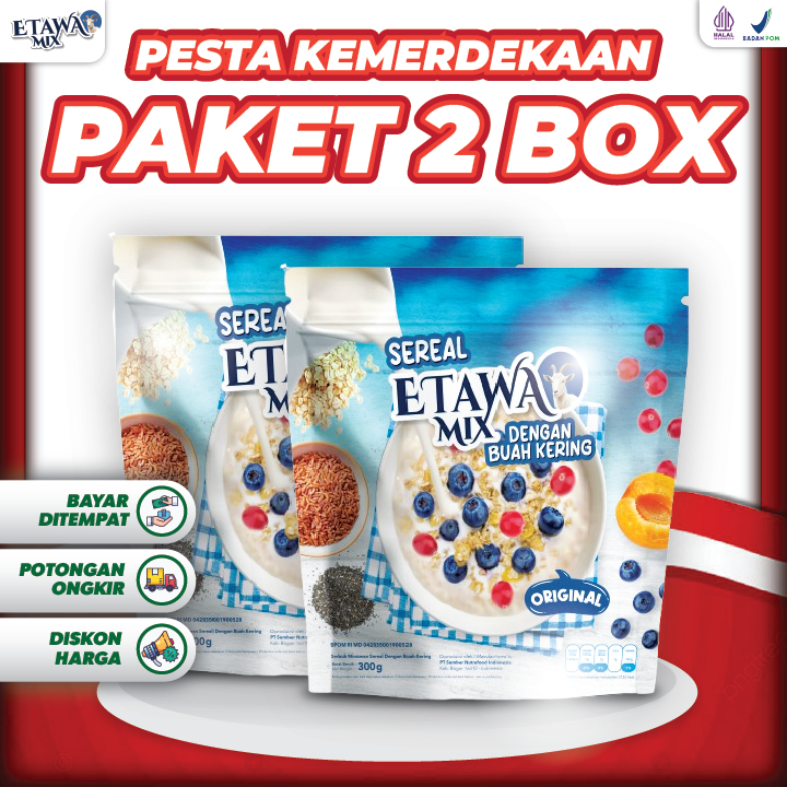 

Paket 2 Etawamix - Sereal Buah Kering Ampuh Atasi Gerd Asam Lambung Maag Kronis & Tukak Lambung