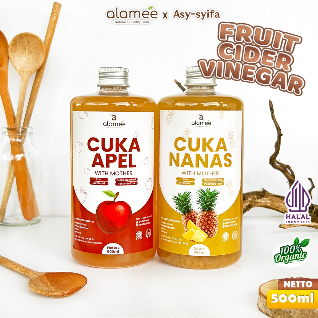 

ALAMEE Cuka Apel Nanas Original Vinega With Mother Premium Organik Pine Apple Cider Vinegar Vinega