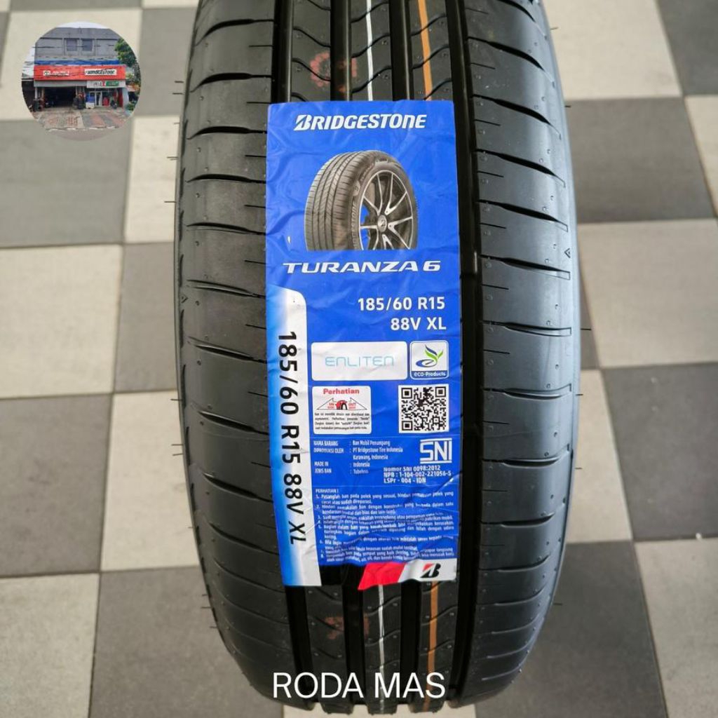 Ban Bridgestone Turanza 6 185/60 R15 (Ban Yaris,Etios, Sienta)