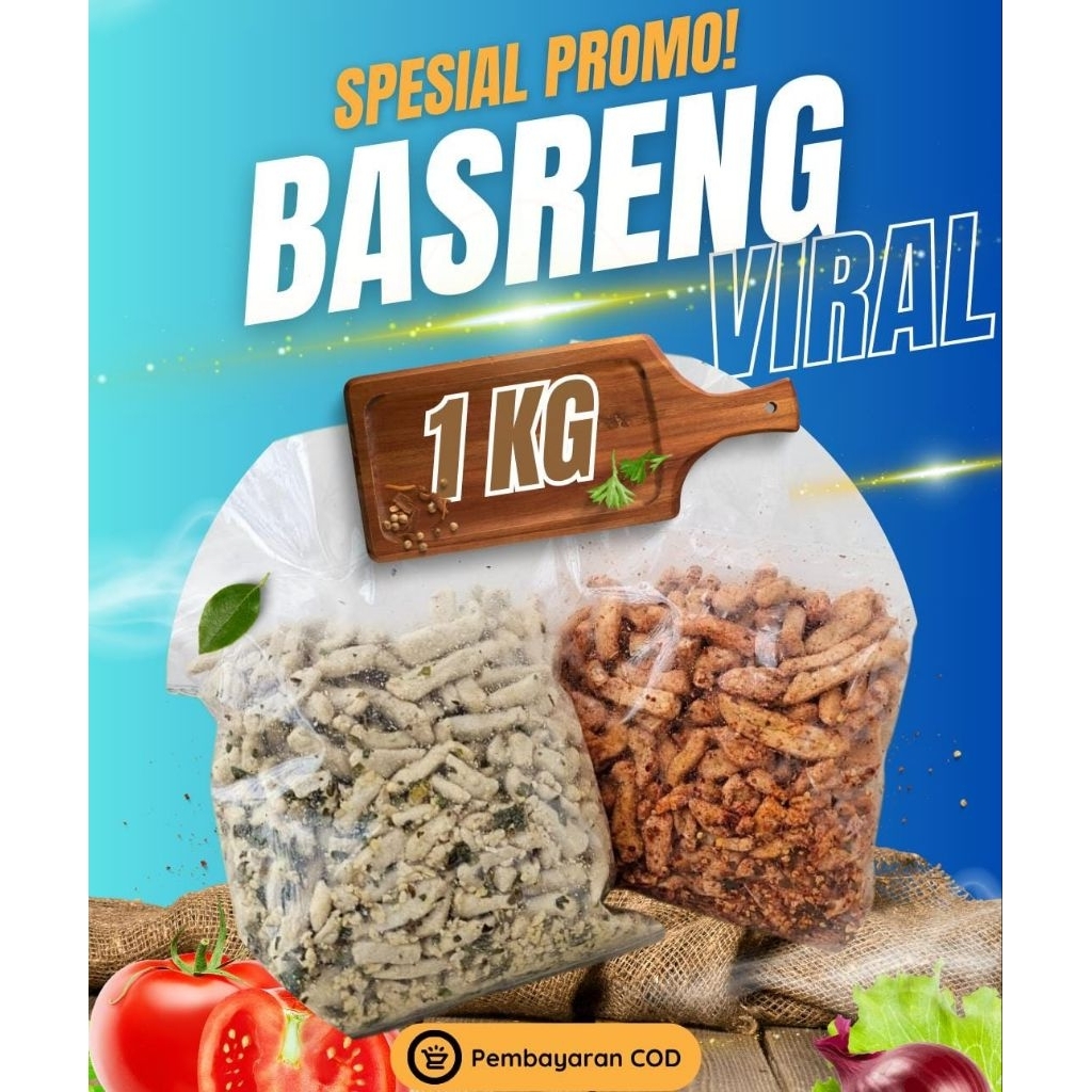 

Basreng Original Pedas Daun Jeruk Viral 1KG Cemilan Sultan Cianjur Snack Sajodo Ngabret Promo Combo