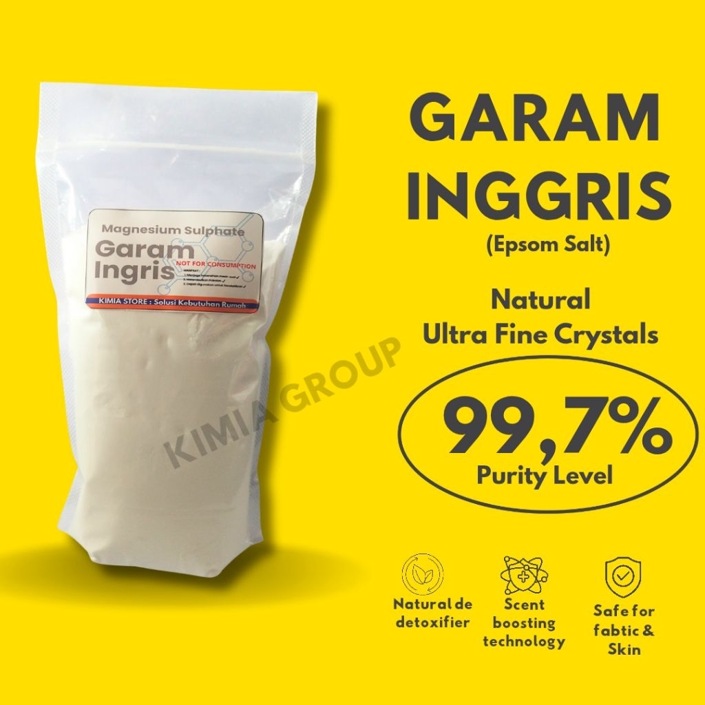 

Epsom Salt 1Kg / Food Grade Garam Inggris untuk Minum / Bath Murni