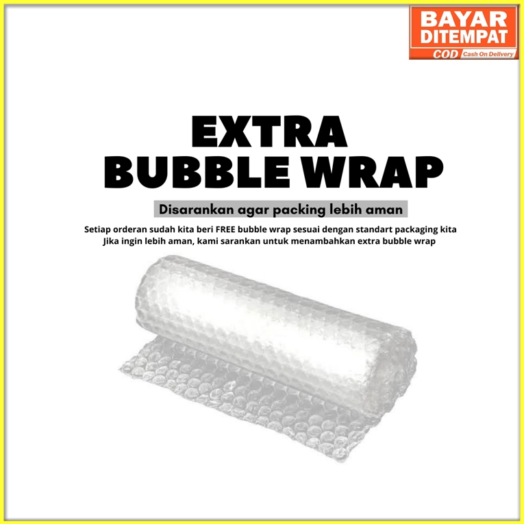 

BUBBLE WRAP EXTRA BIAR PAKET AMAN SAAT PENGIRIMAN-PELINDUNG BARANG-PACKING TAMBAHAN