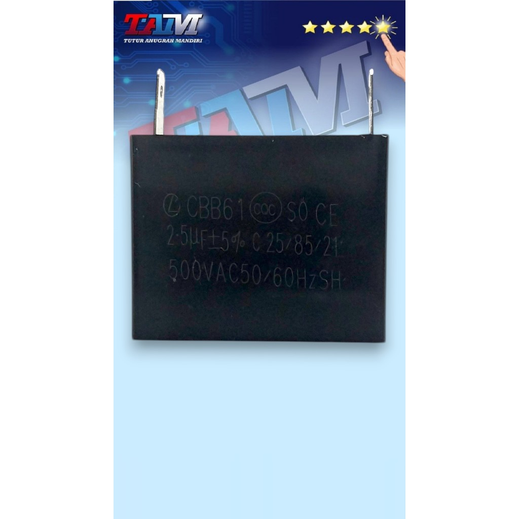 Kapasitor 2.5uF 500V AC Kaki (CBB61)