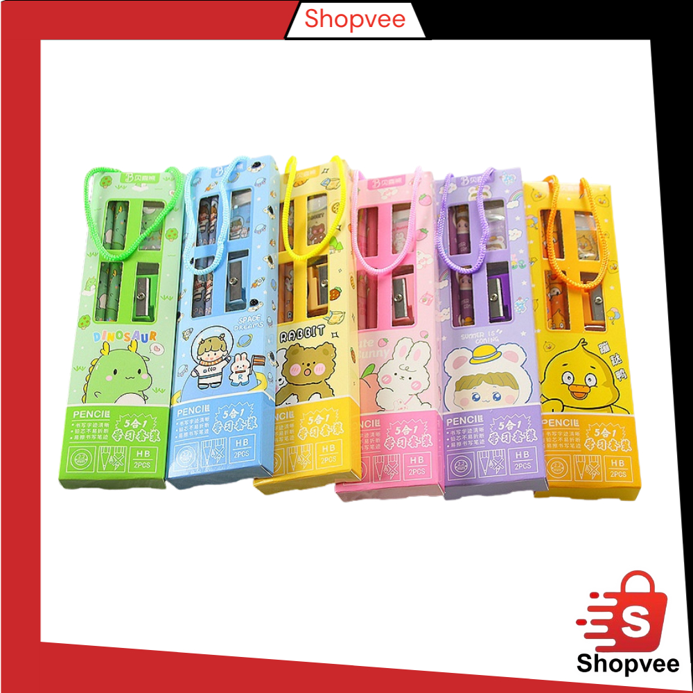 

Shopvee 2013 STATIONARY SET Pensil Set 5 in 1 Karakter Lucu Alat Stationary Y1905