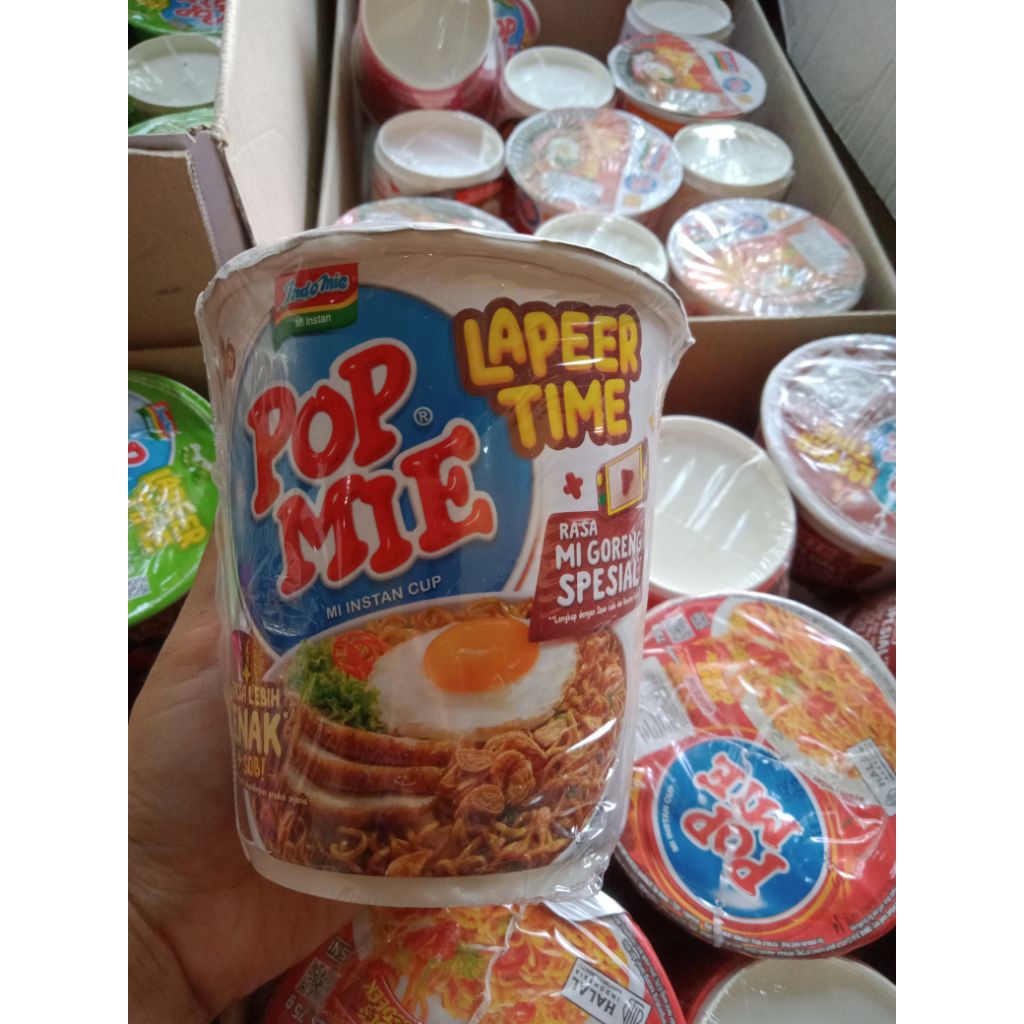 

pop mie laper time rasa goreng, soto, Kari ayam, pedes ndower