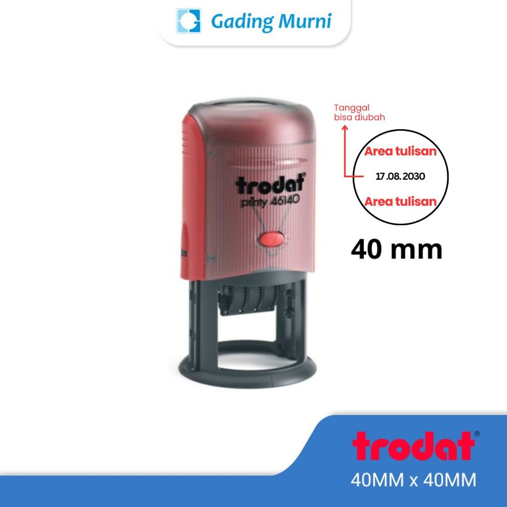 

Stempel Otomatis Bulat dengan tanggal Trodat 46140 - Diameter 40mm | Desain Custom & Tahan Lama