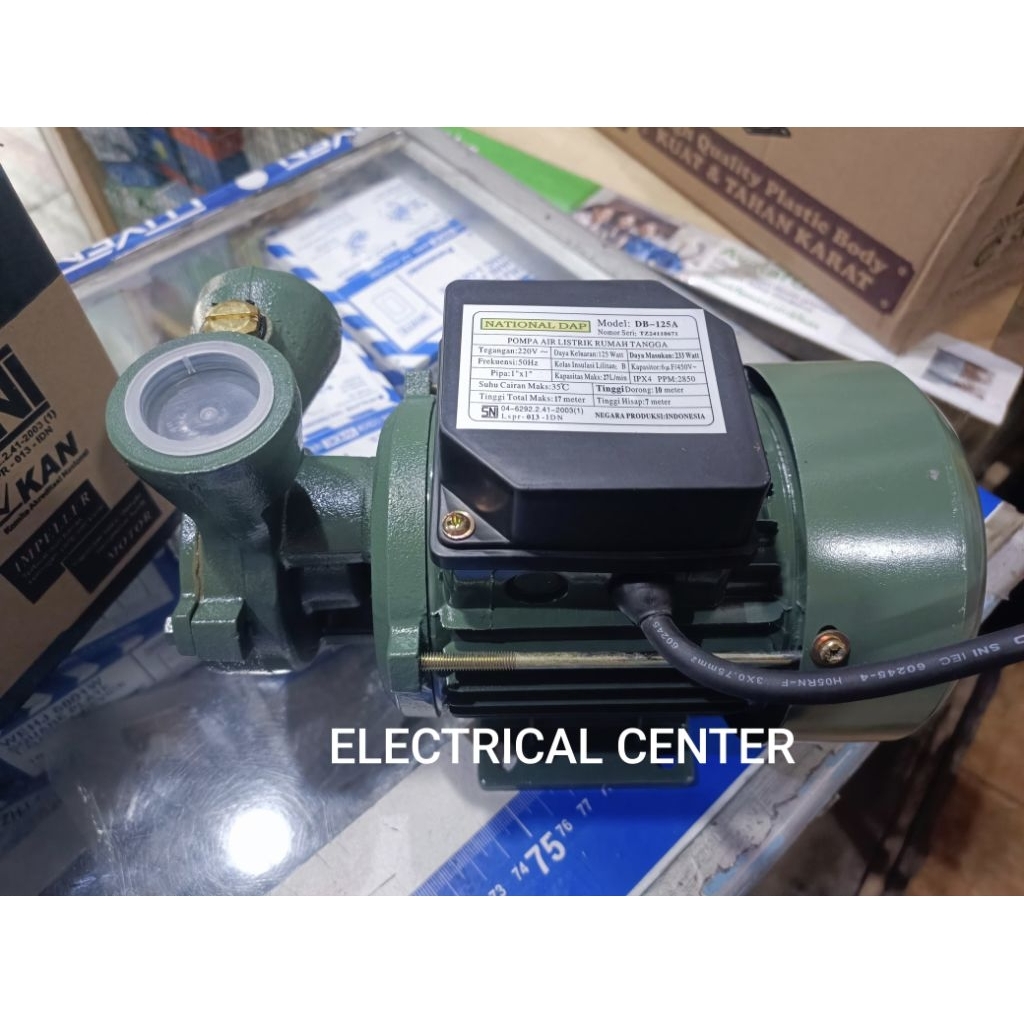 POMPA AIR RUMAH TANGGA EKONOMIS NON OTOMATIS NATIONAL DAP DB-125A/SAN EI 125A