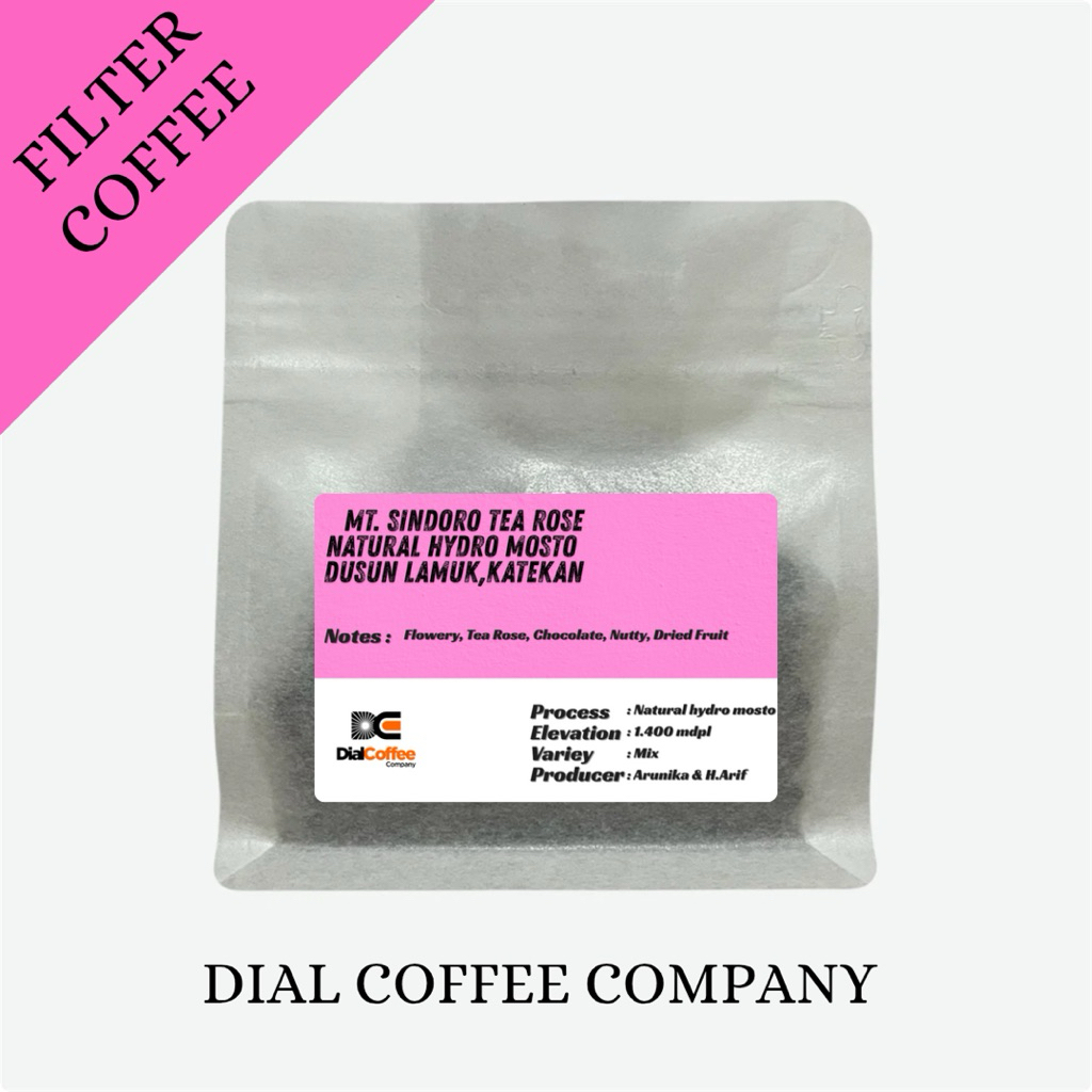 

Mt. Sindoro Tea Rose H. Arif dan Arunika Proses Natural Hydro Mosto Origin Dusun Lamuk Katekan Specialty Coffee Arabica Beans 100gr 150gr 200gr 250gr