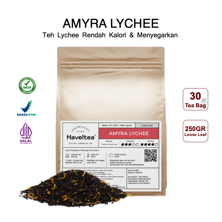 

Haveltea Amyra Lychee Green Tea Lychee Teh Hijau Buah Leci Premium Fruit Tea Blend