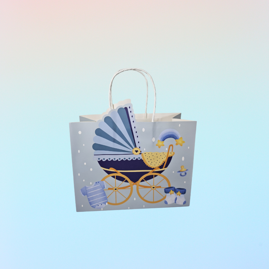 

Paper Bag/GoodieBag/Kantong/Tas Elegan Premium Mewah Motif Kuda dan Keranjang Untuk Lahiran/Syukuran