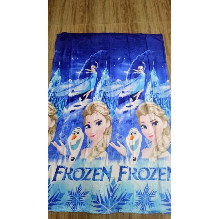 Selimut Bulu Halus Karakter Tebal Motif Frozen Elsa Olaf Ukuran Anak Perempuan Dewasa Laris Murah Be