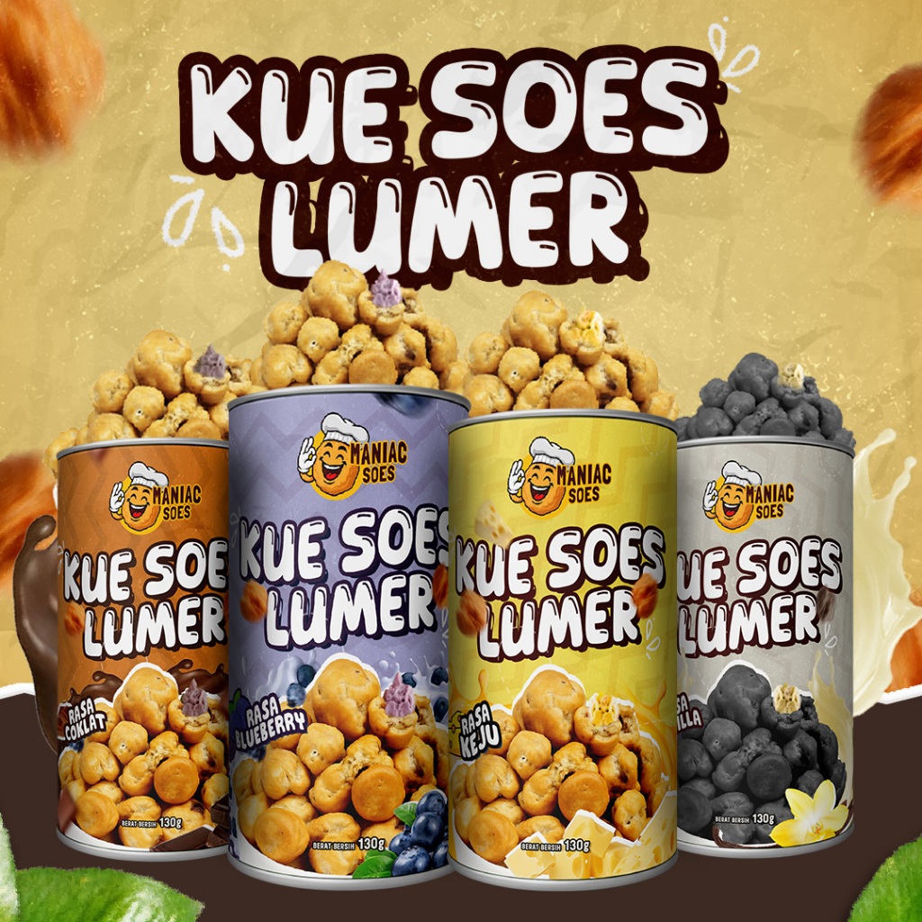 

KUE SUS LUMER ENAK! MANIAC SOES - Renyah, Lumer di Mulut, Tanpa Pengawet - Isi 3 pcs Bebas Plih Aneka Rasa