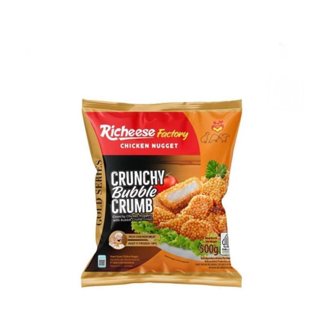 

Richeese factory chicken nugget crunchy bubble crumb pack 500 gram