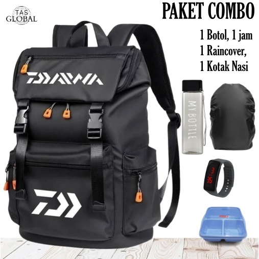 NEW TAS RANSEL PRIA TAHAN AIR WATERPROOF RANSEL KULIT JUMBO SEKOLAH PRIA BLACK tas punggung