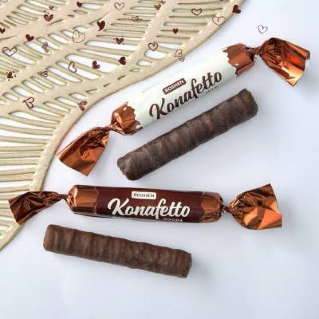

Konafetto Roshen Coklat Wafer Roll - Chocolate Crispy Viral Arab Saudi