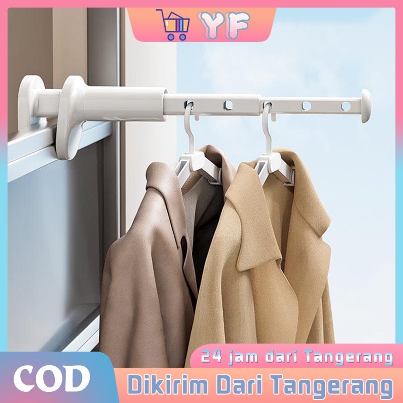 Gantungan Baju Tiang Bisa Ditarik Tiang Fleksibel Multifungsi
