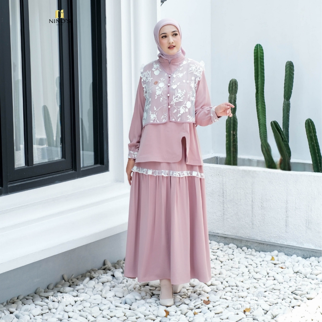 Ninos Design  Ferisha Set Rok Muslim Korean Style Cantik