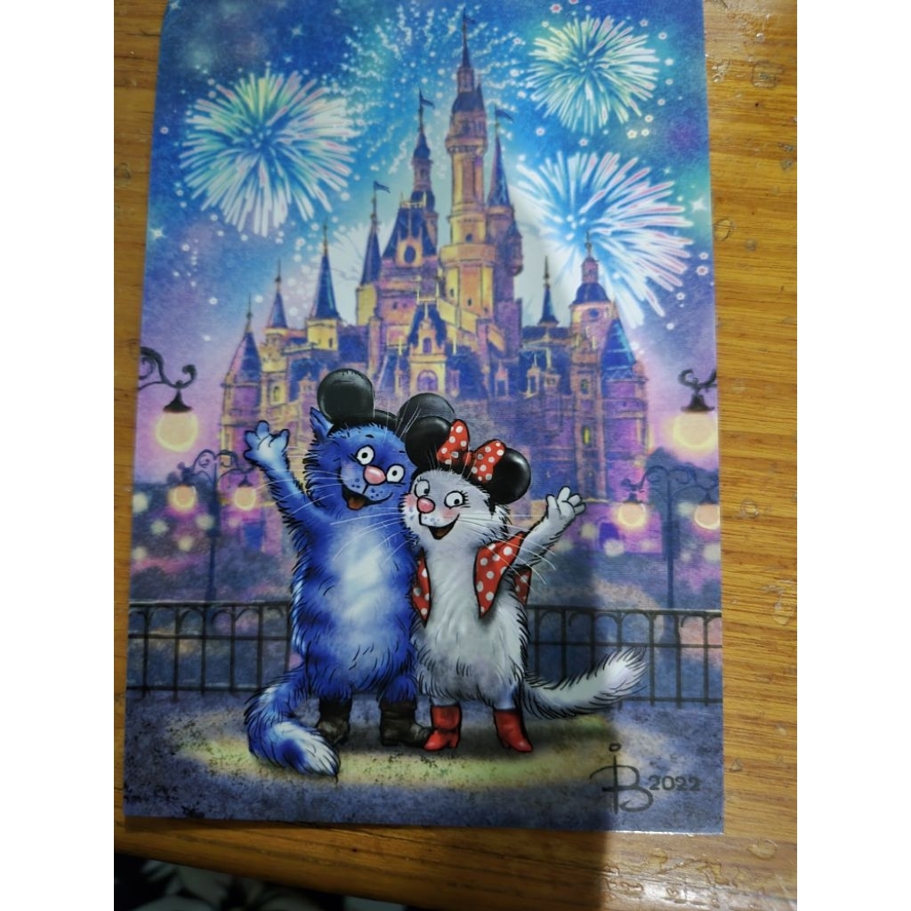 

kartu pos kucing bluecat/bluecat disneyland postcard