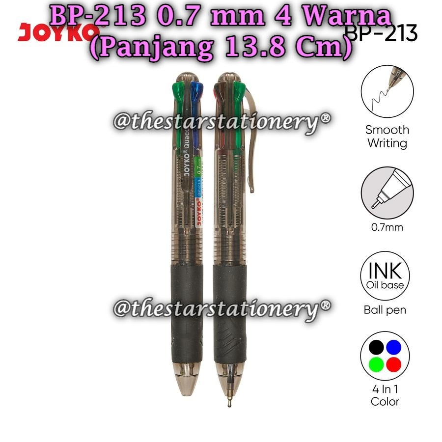 

(1 Biji) GROSIR Bolpen JOYKO BP-213 Quaco 0.7 mm 4 Warna Colors / Bolpen Joyko BP-213 Quaco (1 Biji)