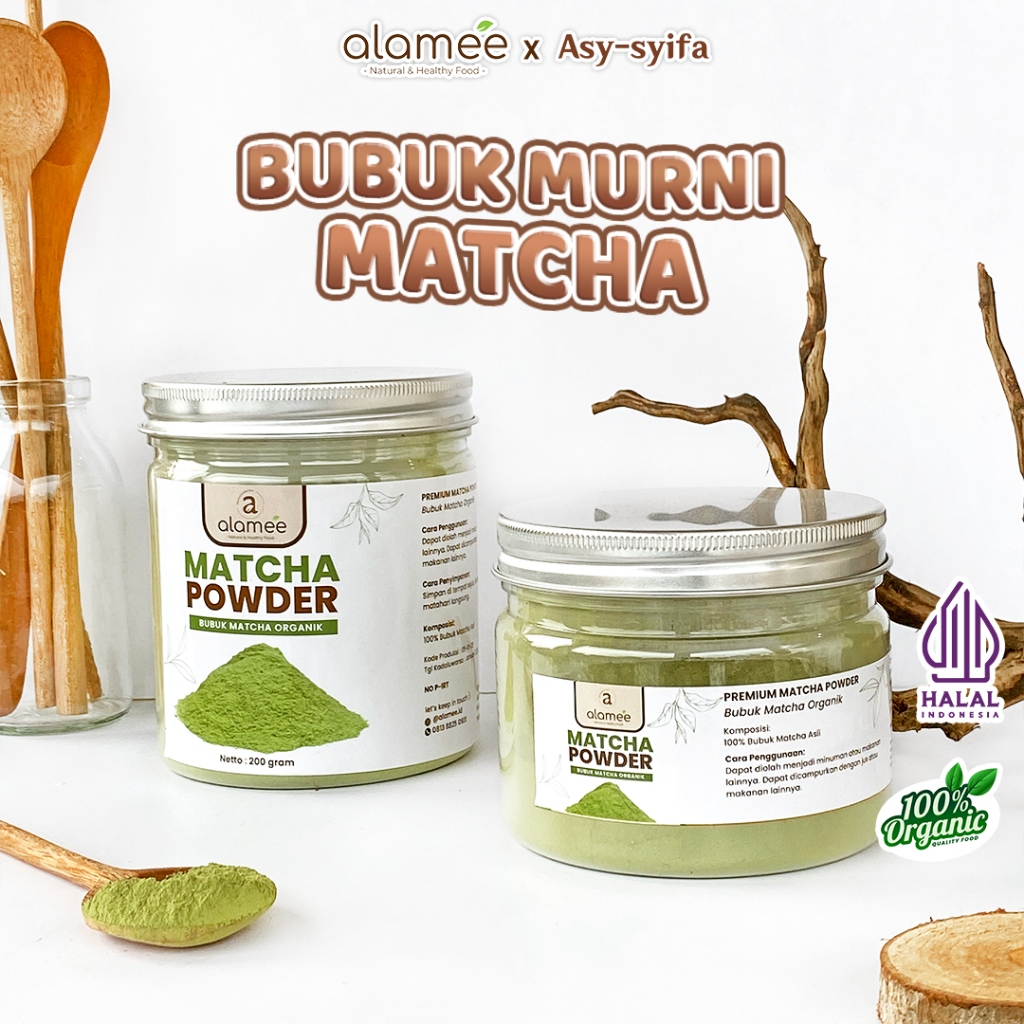 

ALAMEE Matcha Powder Minuman Teh Matcha Pure PREMIUM Macha Tea Powder Tanpa Campuran Gula 200gr