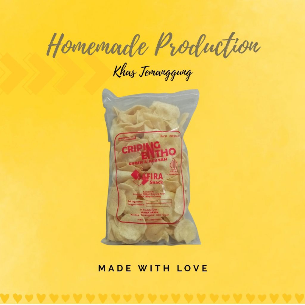 

Safira Criping Entho terbuat dari singkong pilihan