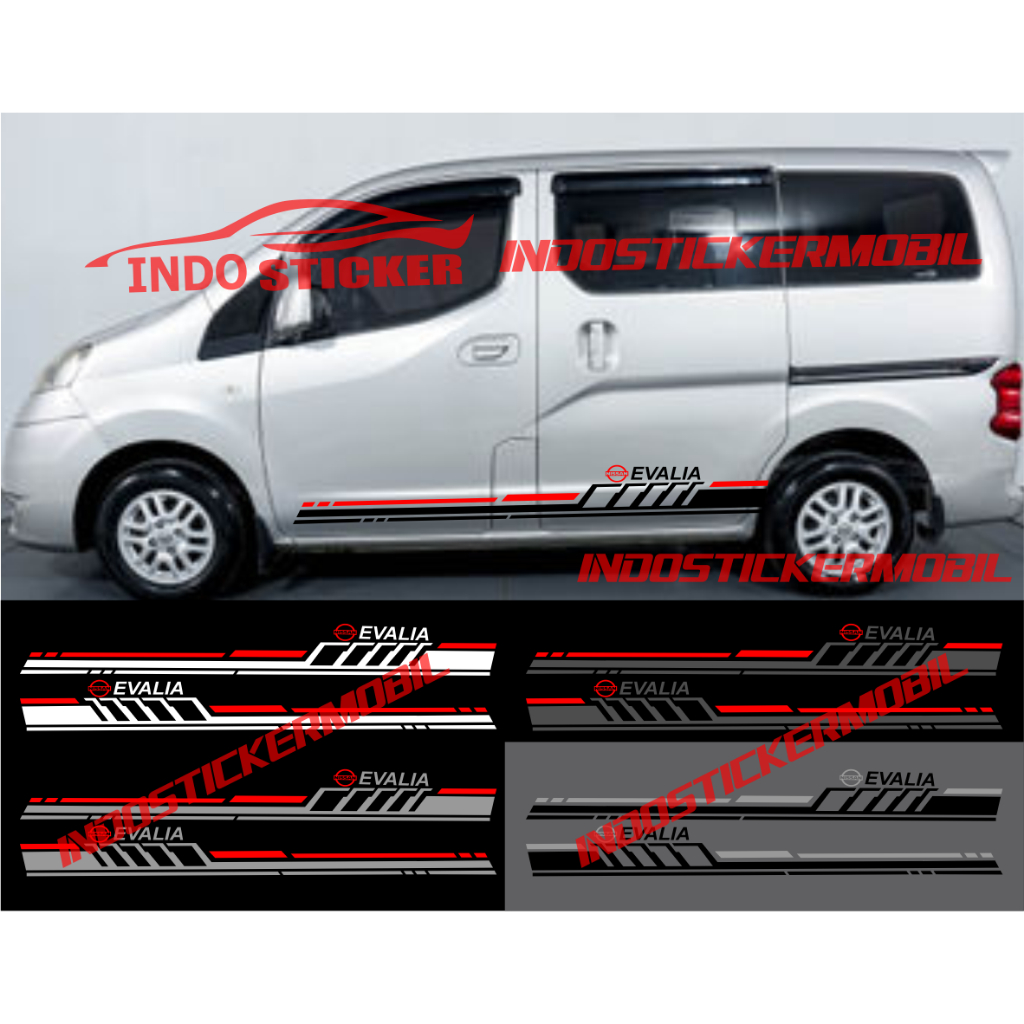 Cutting sticker mobil evalia stiker list stripe body samping mobil nissan evalia sticker terbaru eva