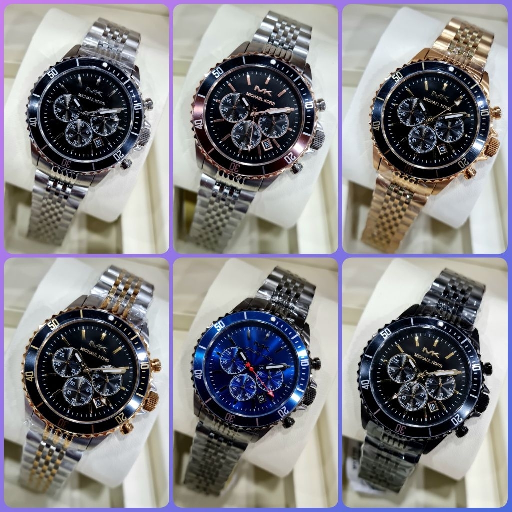 JAM TANGAN PRIA RANTAI STAINLESS STEEL TYPE MK8725, MK8727, MK8749, MK8750, MK8827