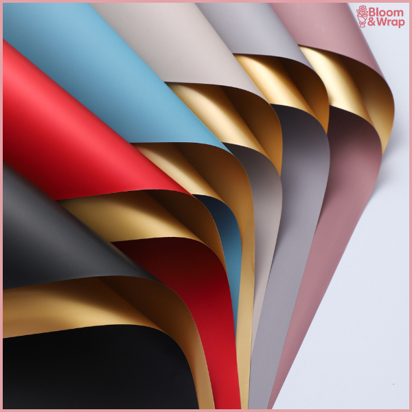 

PACK 20 Kertas Buket Gold BiColor Flower Paper Wrapping Cellophane Bouquet KB02