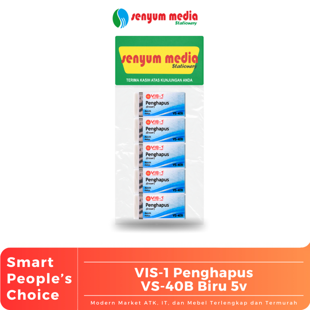 

VIS-1 - Penghapus Putih kecil VS-40B Set | Penghapus pensil original ( 1 Set Isi 5 ) (S:SET)