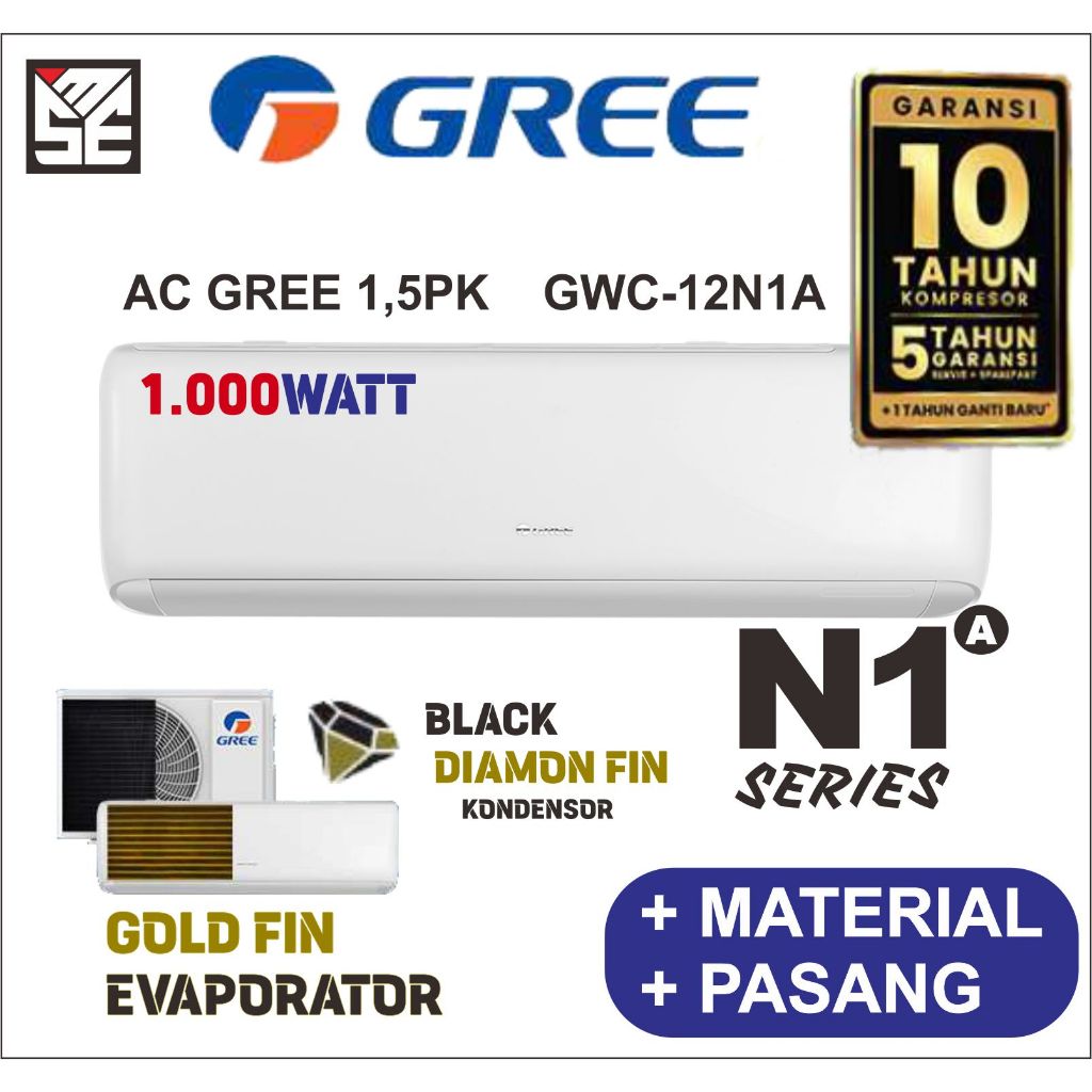 AC Gree 1,5pk & 2 PK  Deluxe unit saja & paket pasang BOGOR