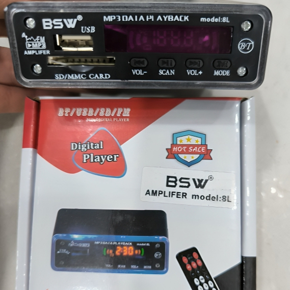 Modul Amplifier Digital Player Bluetooth MP3 FM BSW 8L / Amplifier Audio Mobil  MP3 DC 12V BSW 8L