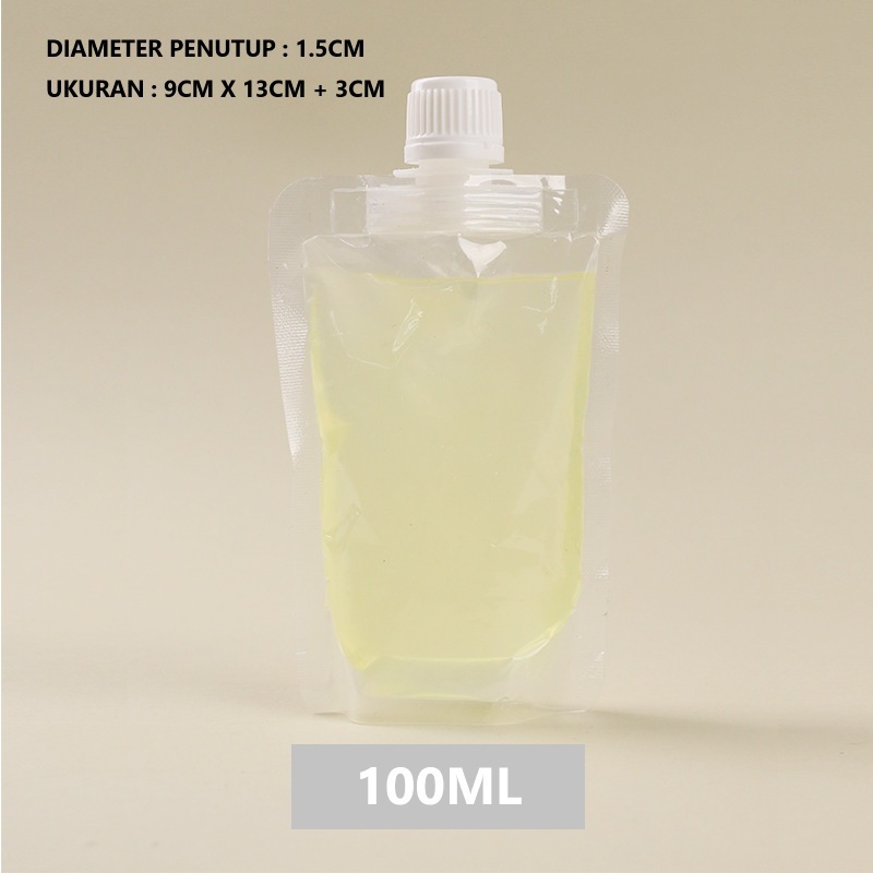 Standing Pouch 100ml Spout Pack Mika Transparan Kemasan Minuman Kemasan Serbaguna