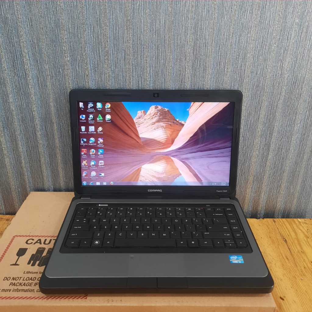LAPTOP SECOND,Laptop HP CQ43, Core i3-2330M, Intel Hd Graphic 3000, Ram 4 GB / 500Gb, Mulus, Silver