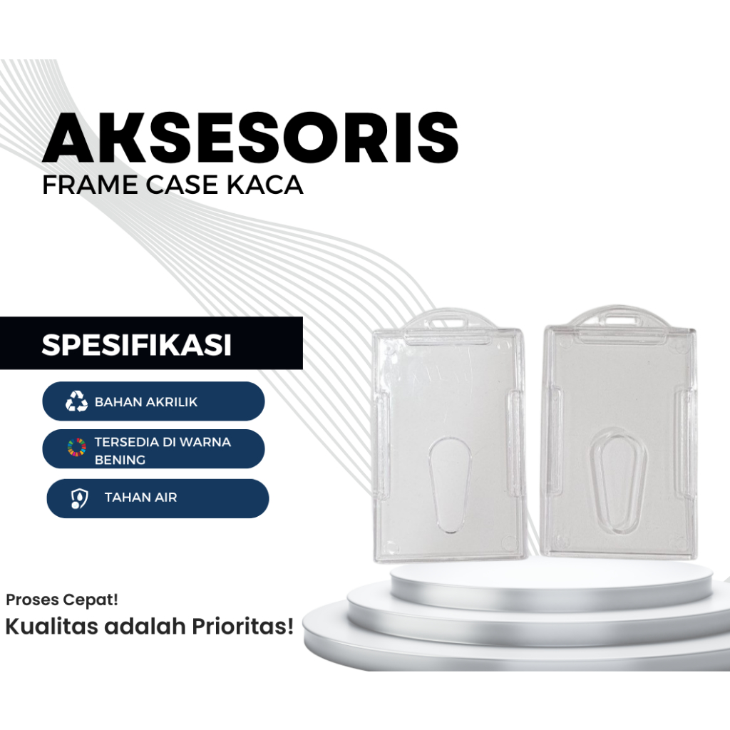 

Tempat ID Card Holder Portrait/Frame Bening Kaca