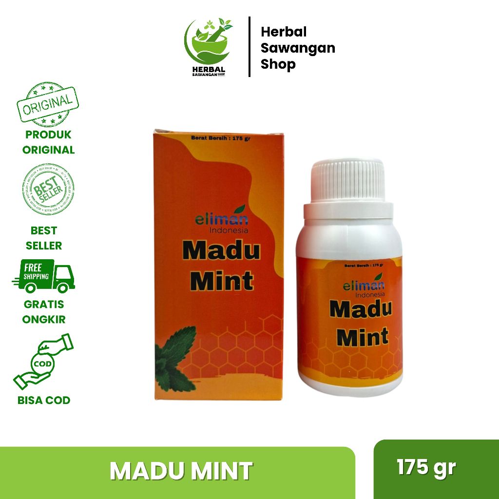 Madu Mint Eliman | Madu Batuk Dewasa Eliman | Madu Batuk Eliman 165gr