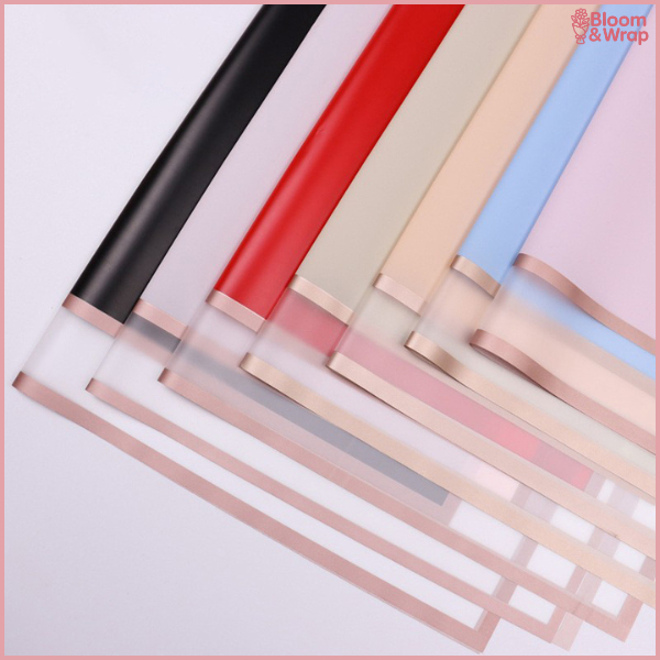 

Kertas Buket Double Line Frame Gold Cellophane Flower Wrapping kB6132