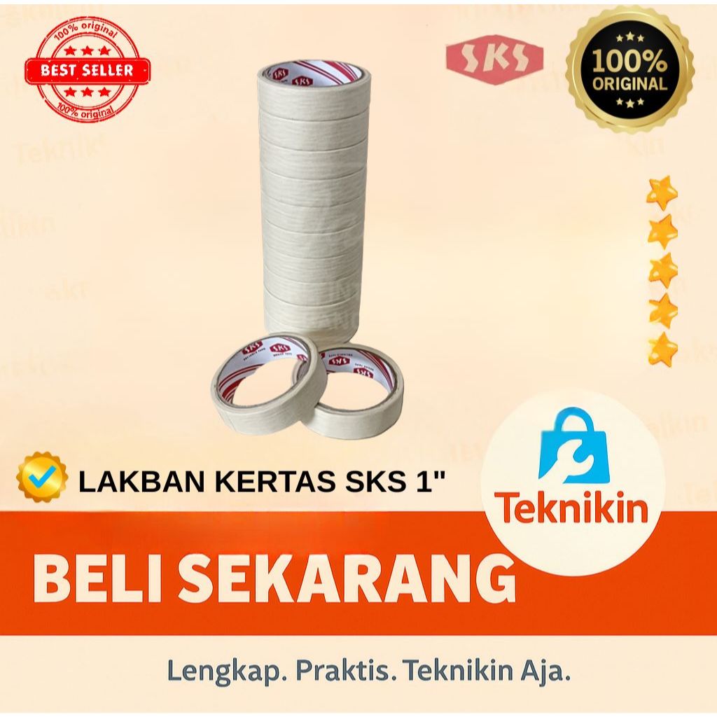 

LEM KERTAS / LAKBAN KERTAS SKS 1 INCH / MASKING TAPE SKS