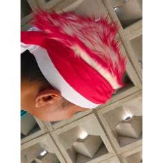 Topi Udeng Rambut Palsu Merah Putih Edisi Kemerdekaan/Iket Sunda Merah Putih/Blangkon Merah Putih Pr