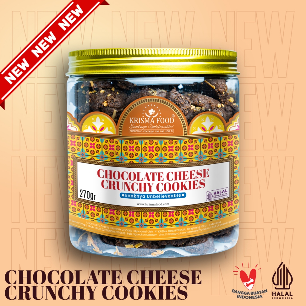 

CHOCOLATE CHEESE CRUNCHY COOKIES || 270GR || NEW KRISMA FOOD COOKIES
