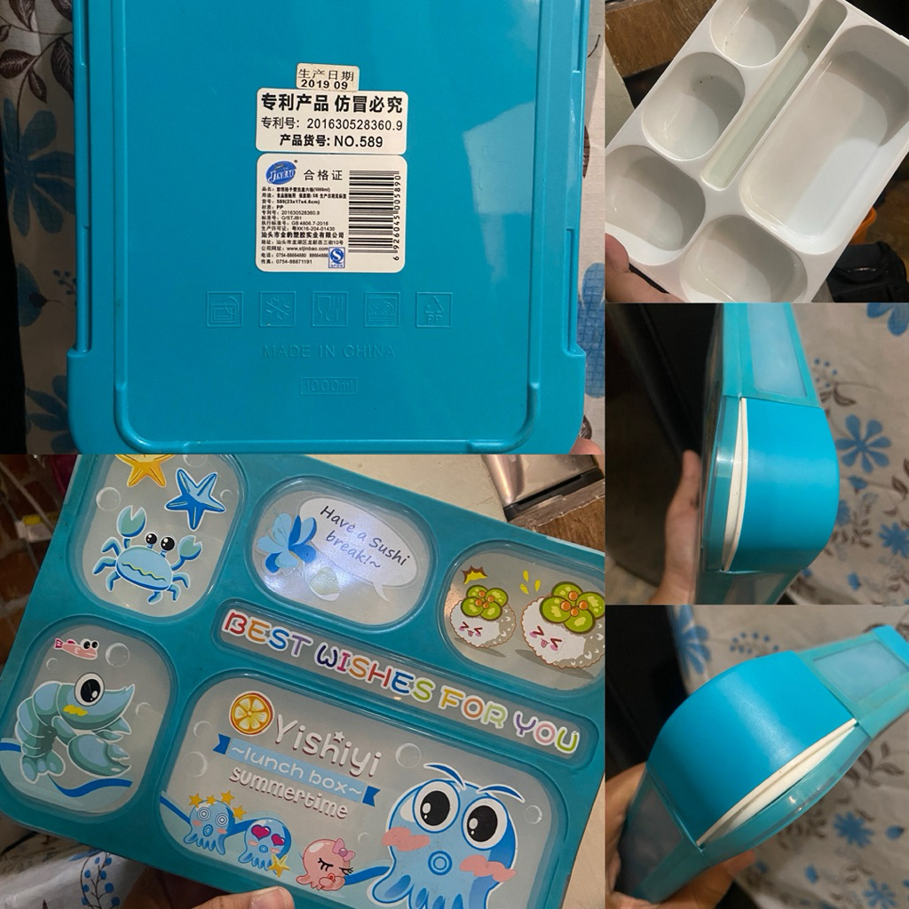 PRELOVED KOTAK BEKAL SET MODEL SEKAT/RANTANG POLOS & KARAKTER