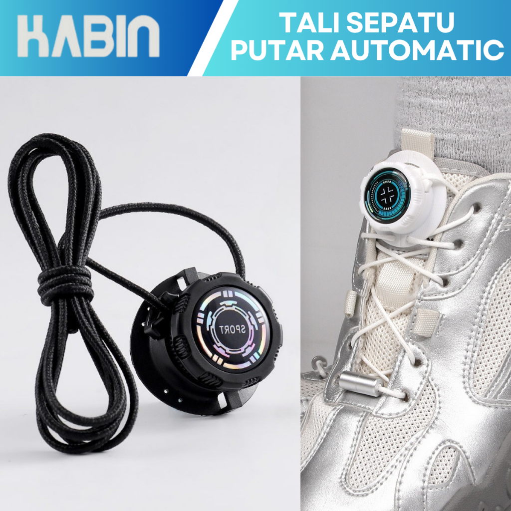 2PCS Tali Sepatu Unik Putar Automatic Rotating Shoelace Buckle