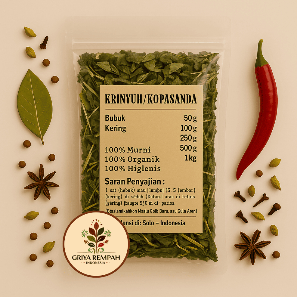 

KIRINYUH KERING 50 GRAM – Kopasanda Ramuan Rempah Herbal Jamu Tradisional Tradisional Alami untuk Kesehatan Bandot krinyuh Rumput Minjangan Simplisia Chromolaena odorata