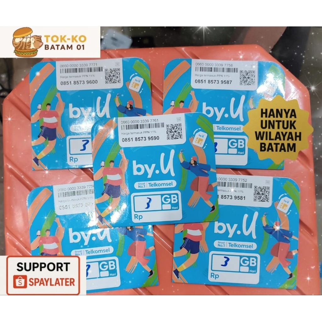 KARTU PERDANA BY.U TELKOMSEL + PAKET INTERNET 3 GB - BATAM