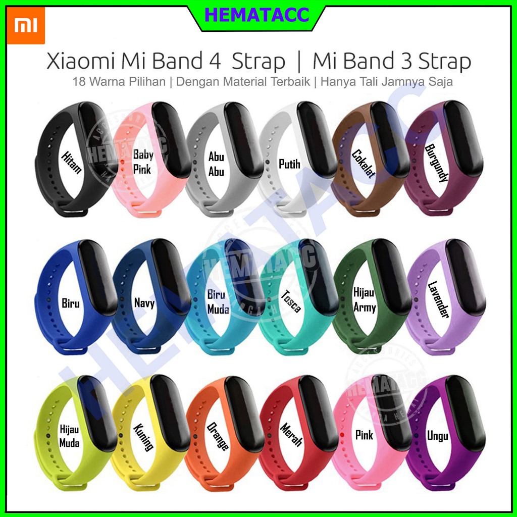 Strap Xiaomi Mi Band 4 Mi Band 3 / Fitpro M3 M4 M5 M6 M7 M8 / OASE LP101 SIlicone Polos Hematacc