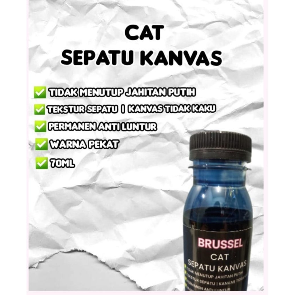 Cat sepatu kanvas waterbased 70ml , pewarna sepatu, semir sepatu