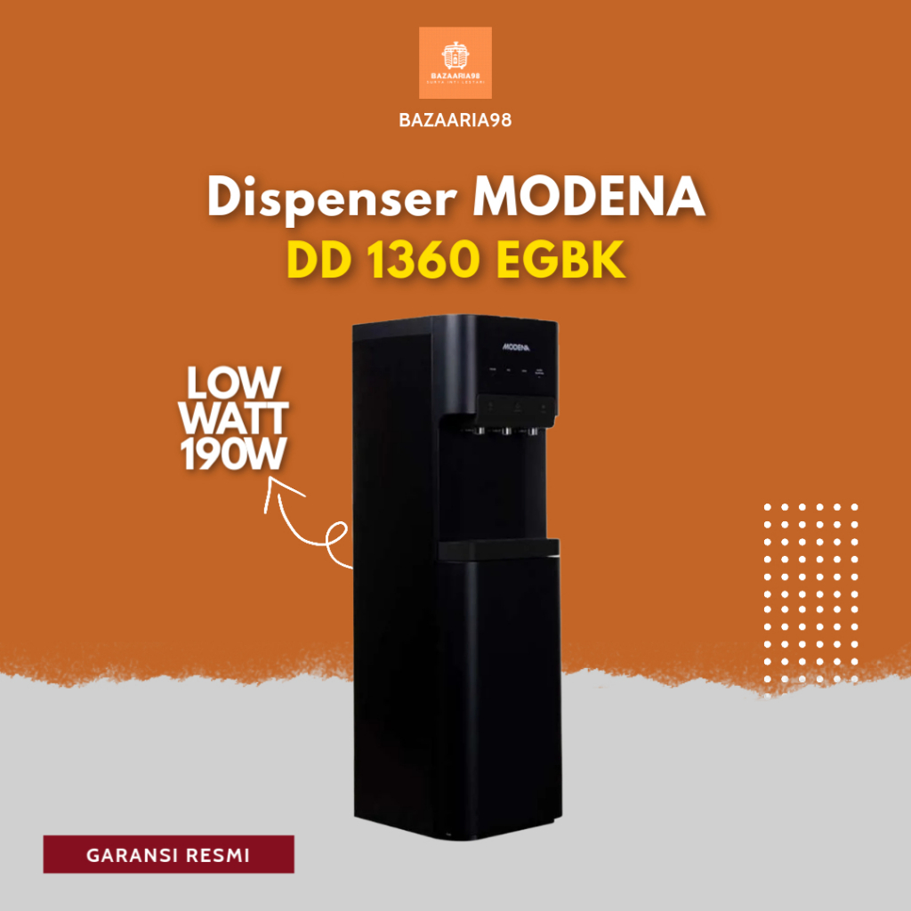 Dispenser Air Galon Bawah MODENA DD 1360 EGBK BARU Garansi Lowwatt Murah