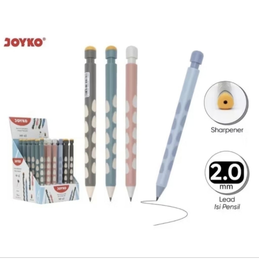 

PENSIL MEKANIK JOYKO MP-63 2.0 MM + RAUTAN DI BAGIAN CETEKAN | HARGA SATUAN