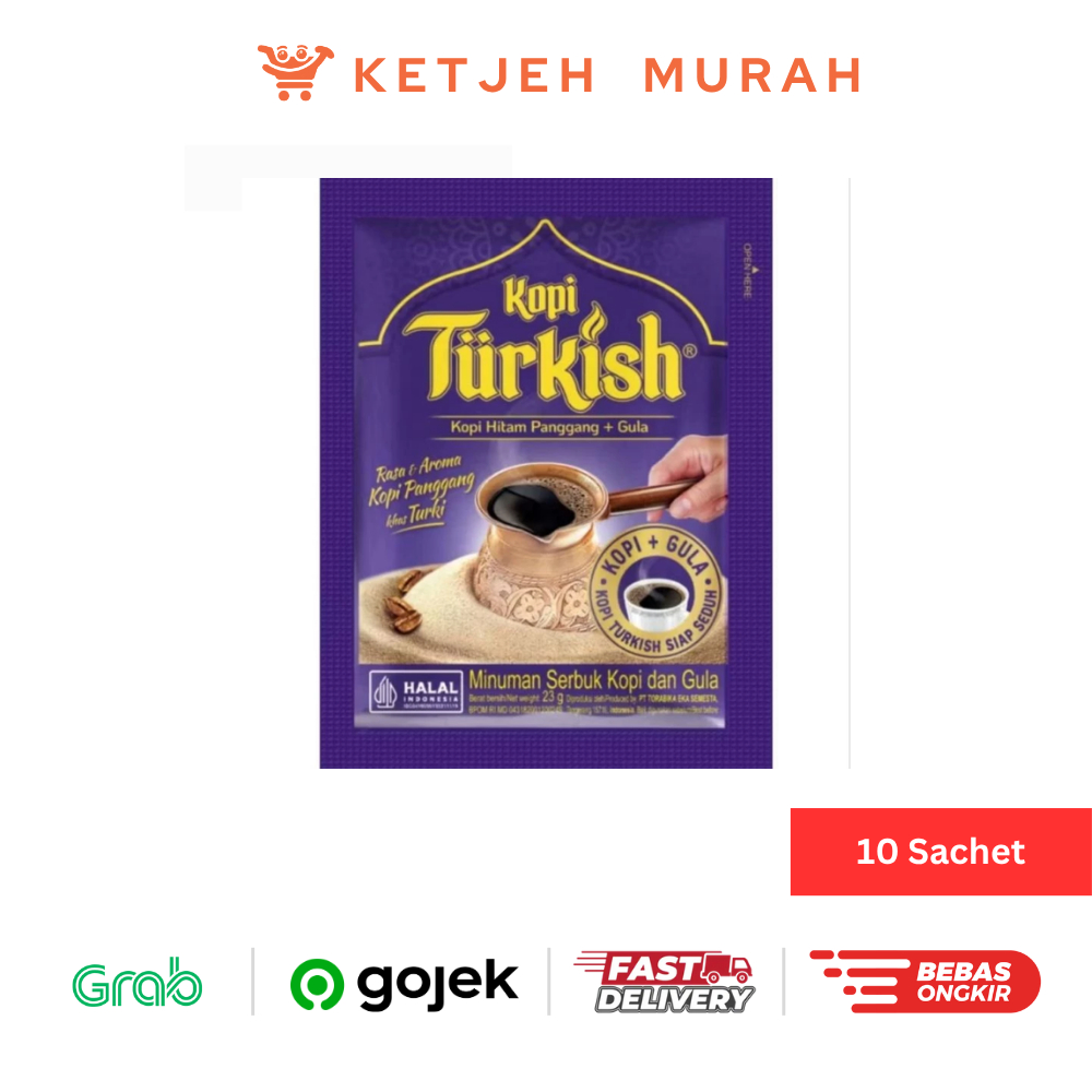 

Kopi Turkish Kopi Hitam Panggang Gula 1 Renteng isi 10 Sachet