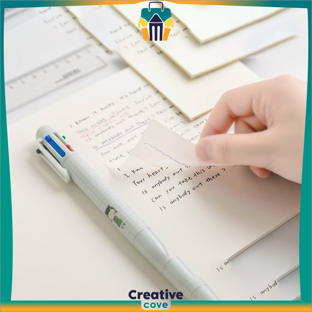 

EC Kertas Memo Transparan Isi 50 Lembar Uk 51X76 Waterproof Untuk Kantor Sekolah / Sticky Note Tempel Tahan Air / Label Stickers Catatan Bening Creative Cove A87